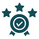 Quality assurance icon with stars