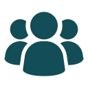 People group illustration in blue color